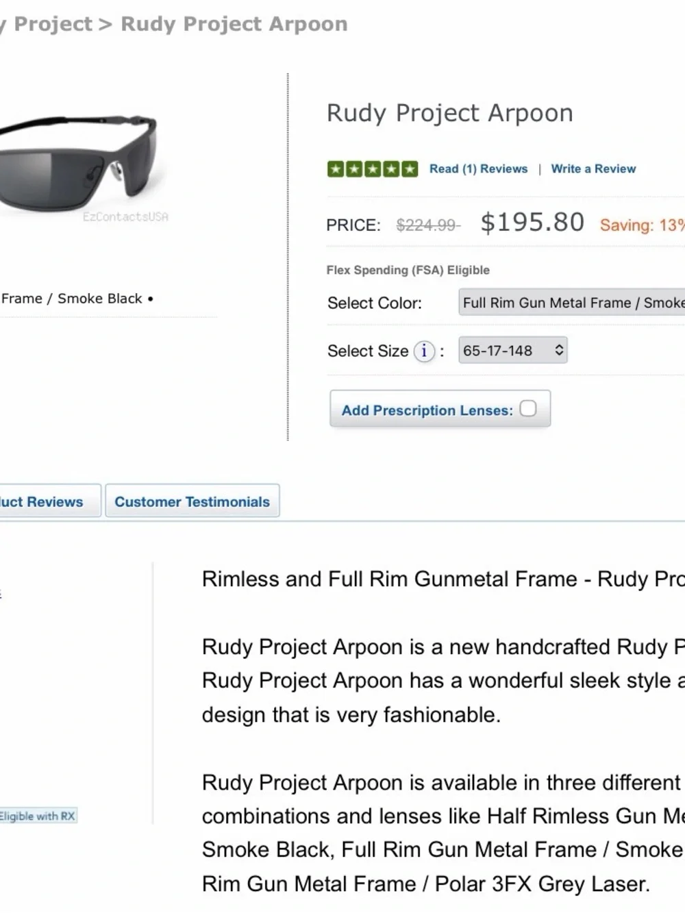 Rudy Project Men's Sport Sunglasses in Gunmetal Black with Grey Lenses